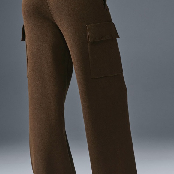 ALO Yoga Brown Wide Leg Knit Pants - Picture 3 of 6